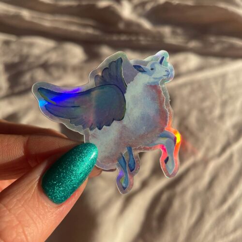 Holographic sheep sticker