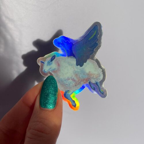 Holographic sheep sticker