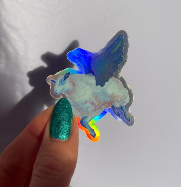 Holographic sheep sticker